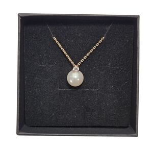 Swarovski Rose Gold Tone Pearl Drop Pendant Necklace